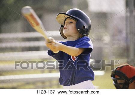 Stock Photo - blur, bat, baseball bat, helmet, baseball, swinging. Fotosearch