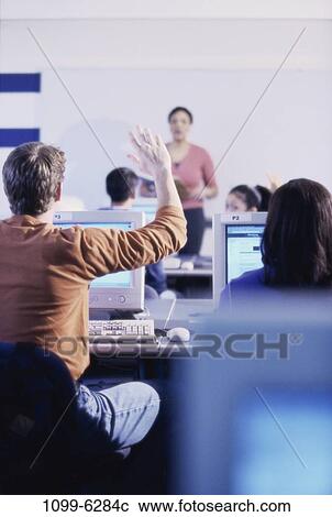Stock Image - computer, education, class, instruction, Computer instruction. Fotosearch