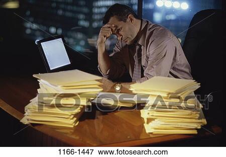 desk, night, computer, evening, business View Large Photo Image Stock Photo - desk, night, computer, evening, business. Fotosearch