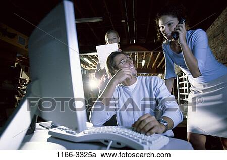 group, keyboard, monitor, telephone, talking, conversation, computer View Large Photo Image Stock Image - group, keyboard, monitor, telephone, talking, conversation, computer. Fotosearch