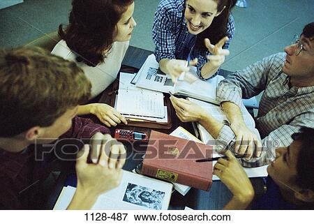 group, multiethnic, overhead, people, table, books, school View Large Photo Image Stock Photo - group, multiethnic, overhead, people, table, books, school. Fotosearch