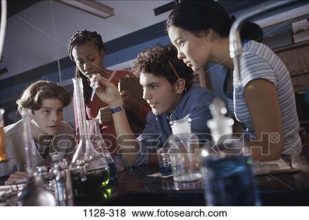 Stock Photo - group, multiethnic, people, school, testing, education, learning. Fotosearch