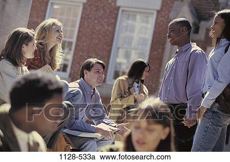 group, multiethnic, people, talking, school, outdoors, education View Large Photo Image Stock Image - group, multiethnic, people, talking, school, outdoors, education. Fotosearch