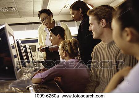 group, multiethnic, people, teacher, computer, classroom View Large Photo Image Stock Image - group, multiethnic, people, teacher, computer, classroom. Fotosearch