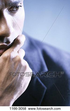 Stock Photo - individual, business, thinking, think, businessman, indoors. Fotosearch