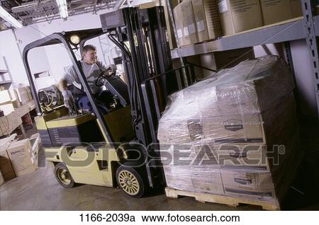 Stock Image - industry, warehouse, inventory, Industry warehousing. Fotosearch