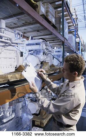 Stock Image - industry, warehouse, inventory, Industry warehousing. Fotosearch