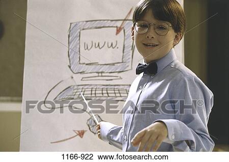Stock Image - instructing, teacher, eyeglasses, worldwide web, computer, web. Fotosearch