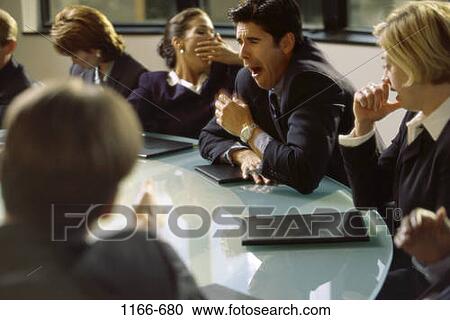 meeting, group, business, Middle-aged, bored, yawning, indoors View Large Photo Image Stock Image - meeting, group, business, Middle-aged, bored, yawning, indoors. Fotosearch