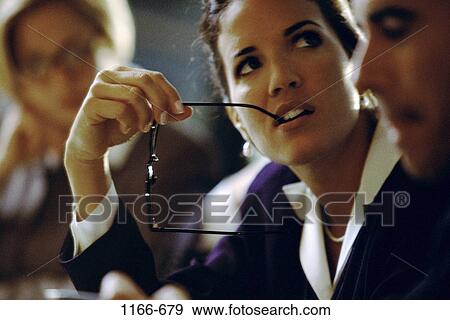 meeting, group, eyeglasses, business, teamwork, contemplation, indoors View Large Photo Image Stock Photo - meeting, group, eyeglasses, business, teamwork, contemplation, indoors. Fotosearch