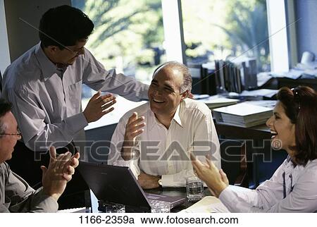 meeting, group, multiethnic, clapping, conference, gesturing, business View Large Photo Image Stock Image - meeting, group, multiethnic, clapping, conference, gesturing, business. Fotosearch