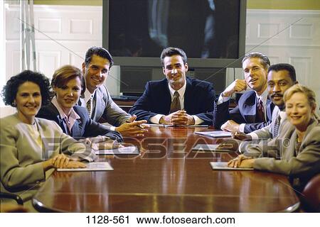 meeting, group, multiethnic, smiling, table, conference View Large Photo Image Stock Image - meeting, group, multiethnic, smiling, table, conference. Fotosearch