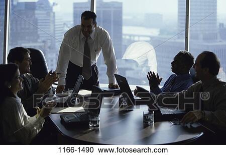 meeting, group, multiethnic, reflection, windows, smiling View Large Photo Image Stock Image - meeting, group, multiethnic, reflection, windows, smiling. Fotosearch