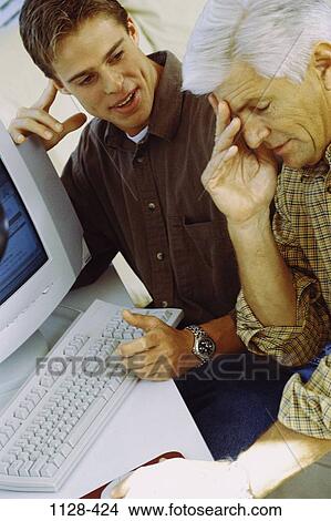 men, people, senior, computer, confusion, frustrated, tired View Large Photo Image Picture - men, people, senior, computer, confusion, frustrated, tired. Fotosearch