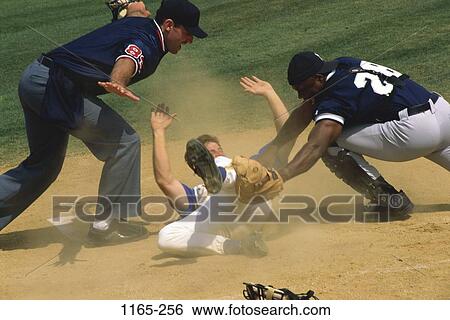 multiethnic, men, playing, baseball, sliding, gesturing, outdoors View Large Photo Image Stock Photograph - multiethnic, men, playing, baseball, sliding, gesturing, outdoors. Fotosearch