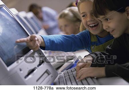 multiethnic, people, school, computer, typing, pointing, point View Large Photo Image Stock Image - multiethnic, people, school, computer, typing, pointing, point. Fotosearch