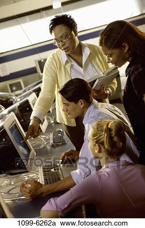 multiethnic, people, teacher, computer, education, class, learning View Large Photo Image Stock Image - multiethnic, people, teacher, computer, education, class, learning. Fotosearch