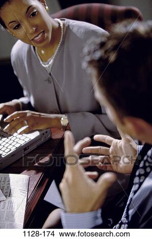 multiethnic, talking, listening, conversation, computer, laptop, typing View Large Photo Image Picture - multiethnic, talking, listening, conversation, computer, laptop, typing. Fotosearch