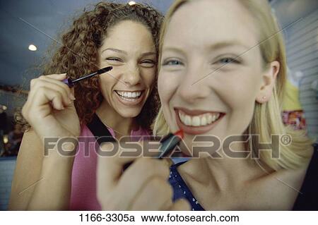 multiethnic, women, people, smiling, laughing, makeup View Large Photo Image Stock Image - multiethnic, women, people, smiling, laughing, makeup. Fotosearch