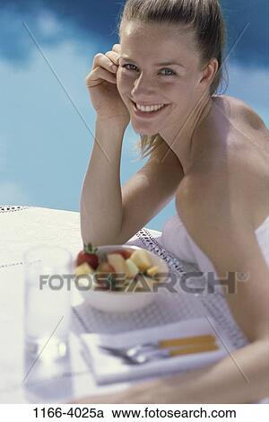 people, eating, woman, smiling, morning, healthy, fruit View Large Photo Image Stock Image - people, eating, woman, smiling, morning, healthy, fruit. Fotosearch