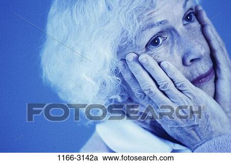 people, headache, woman, senior, blue, stress, contemplation View Large Photo Image Stock Image - people, headache, woman, senior, blue, stress, contemplation. Fotosearch