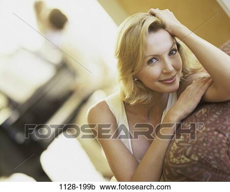 Stock Image - people, Middle-aged, indoors, One Middle-aged indoors. Fotosearch