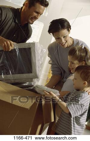 people, new, computer, family, gift View Large Photo Image Stock Image - people, new, computer, family, gift. Fotosearch