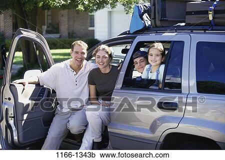 Stock Image - people, outdoors, family, parents, outing, Families outdoors activity. Fotosearch