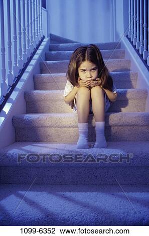 people, stairs, sitting, girl, child, lonely View Large Photo Image Stock Image - people, stairs, sitting, girl, child, lonely. Fotosearch