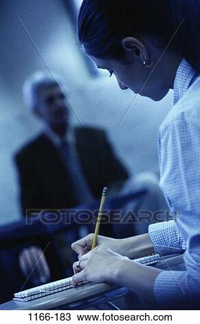 people, teacher, listening, pencil, classroom, notebook, writing View Large Photo Image Stock Image - people, teacher, listening, pencil, classroom, notebook, writing. Fotosearch