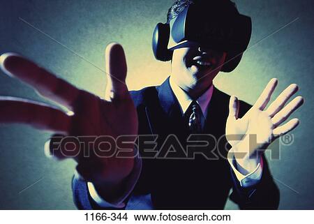 Picture - people, technology, gesturing, business, humor, humorous. Fotosearch