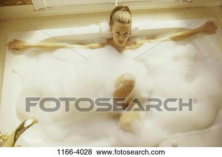 people, woman, bubbles, tranquility, relaxing, blond View Large Photo Image Stock Photo - people, woman, bubbles, tranquility, relaxing, blond. Fotosearch