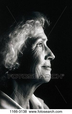 people, woman, smiling, profile, senior, tranquility, contemplation View Large Photo Image Stock Photo - people, woman, smiling, profile, senior, tranquility, contemplation. Fotosearch