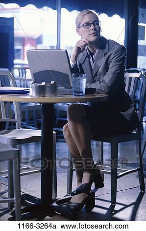 woman, eyeglasses, computer, laptop, business, contemplation, chairs View Large Photo Image Stock Image - woman, eyeglasses, computer, laptop, business, contemplation, chairs. Fotosearch