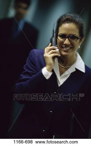 woman, smiling, telephone, eyeglasses, listening, phone, business View Large Photo Image Stock Photo - woman, smiling, telephone, eyeglasses, listening, phone, business. Fotosearch