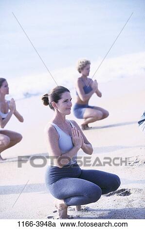 women, people, beach, Middle-aged, exercise, exercising, clothed View Large Photo Image Stock Image - women, people, beach, Middle-aged, exercise, exercising, clothed. Fotosearch