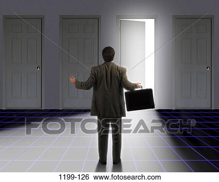 Stock Photograph - briefcase, door, choices, open, business, metaphors. Fotosearch