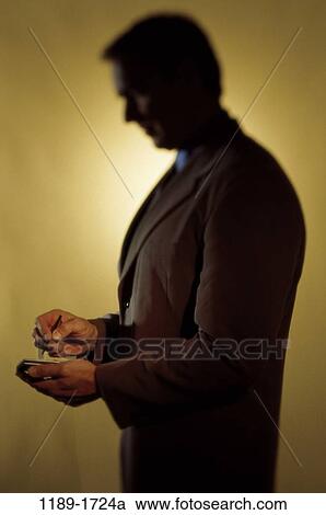 Stock Image - computer, business, Middle-aged, carrying, using, portable. Fotosearch
