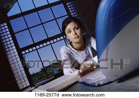 Stock Image - computer, education, class, instruction, Computer instruction. Fotosearch