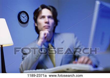 desk, keyboard, Middle-aged, contemplation, contemplating, thinking View Large Photo Image Stock Image - desk, keyboard, Middle-aged, contemplation, contemplating, thinking. Fotosearch