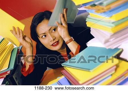 desk, woman, paperwork, overwhelmed, stress, business, concepts View Large Photo Image Stock Image - desk, woman, paperwork, overwhelmed, stress, business, concepts. Fotosearch