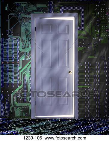 door, open, computer, mysterious, doorway, entrance, opening View Large Photo Image Stock Photograph - door, open, computer, mysterious, doorway, entrance, opening. Fotosearch