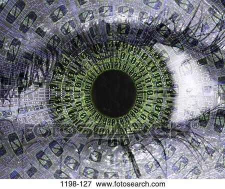 eye, binary, technology, iris, chaotic, detail, numbers View Large Photo Image Stock Photo - eye, binary, technology, iris, chaotic, detail, numbers. Fotosearch