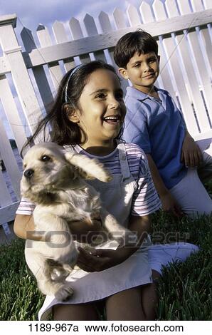 fence, people, smiling, playing, dog, puppy, Hispanic View Large Photo Image Stock Image - fence, people, smiling, playing, dog, puppy, Hispanic. Fotosearch