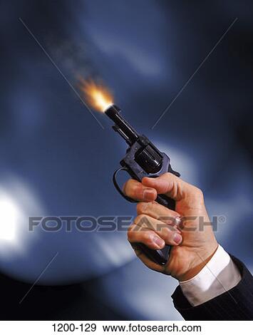 Stock Photo - fire, danger, hand, gun, business, violence, risk. Fotosearch