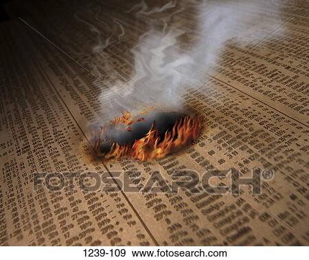 fire, newspaper, smoke, stock market, burning, metaphor, burn View Large Photo Image Stock Photo - fire, newspaper, smoke, stock market, burning, metaphor, burn. Fotosearch