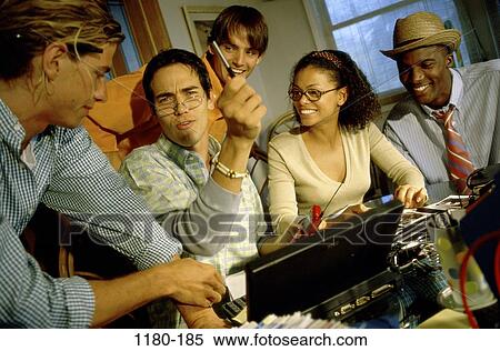 group, multiethnic, people, laptop, happy, friends, computers View Large Photo Image Stock Photography - group, multiethnic, people, laptop, happy, friends, computers. Fotosearch