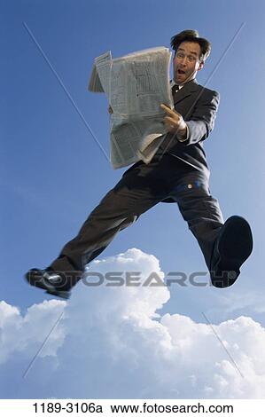 jump, newspaper, jumping, excited, reading, business View Large Photo Image Stock Image - jump, newspaper, jumping, excited, reading, business. Fotosearch
