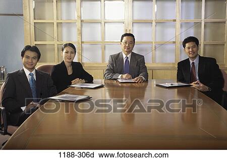 meeting, group, table, Asian, sitting, business View Large Photo Image Stock Image - meeting, group, table, Asian, sitting, business. Fotosearch