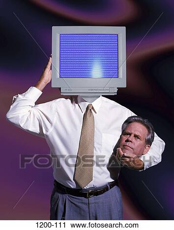 monitor, head, computer, business, contrast, Middle-aged View Large Photo Image Stock Image - monitor, head, computer, business, contrast, Middle-aged. Fotosearch